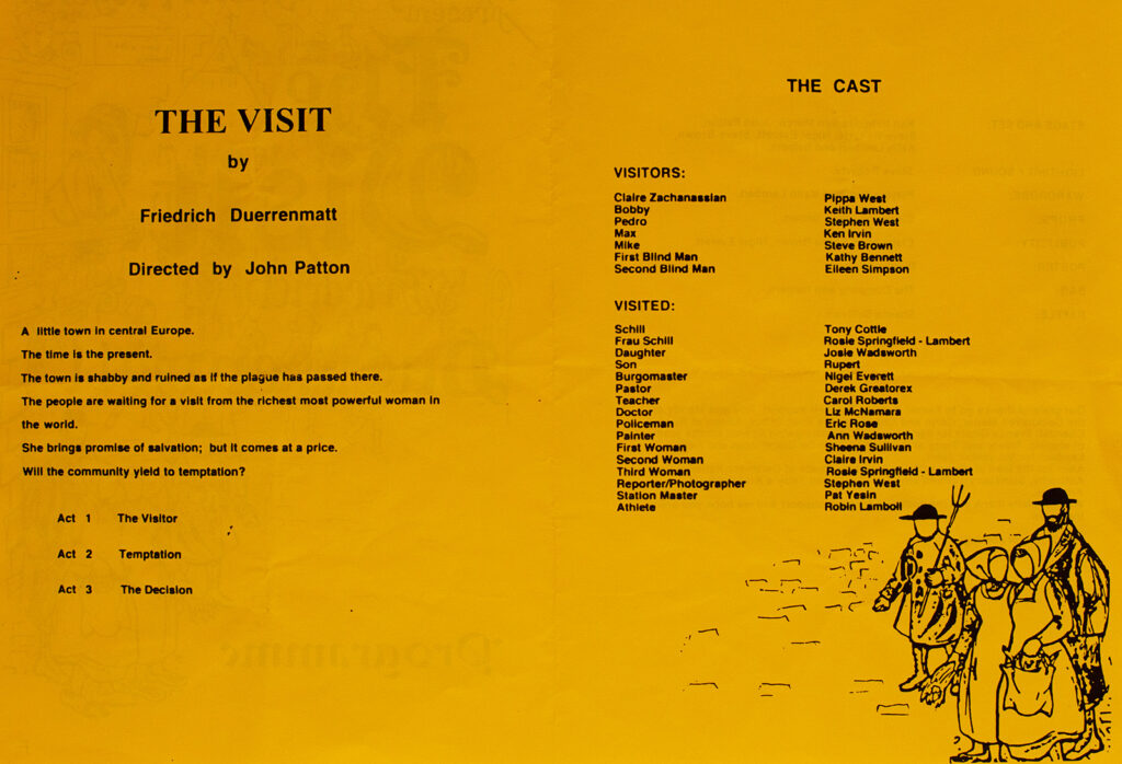 Programme for Bishopsteignton Players play 'the Visit' inside