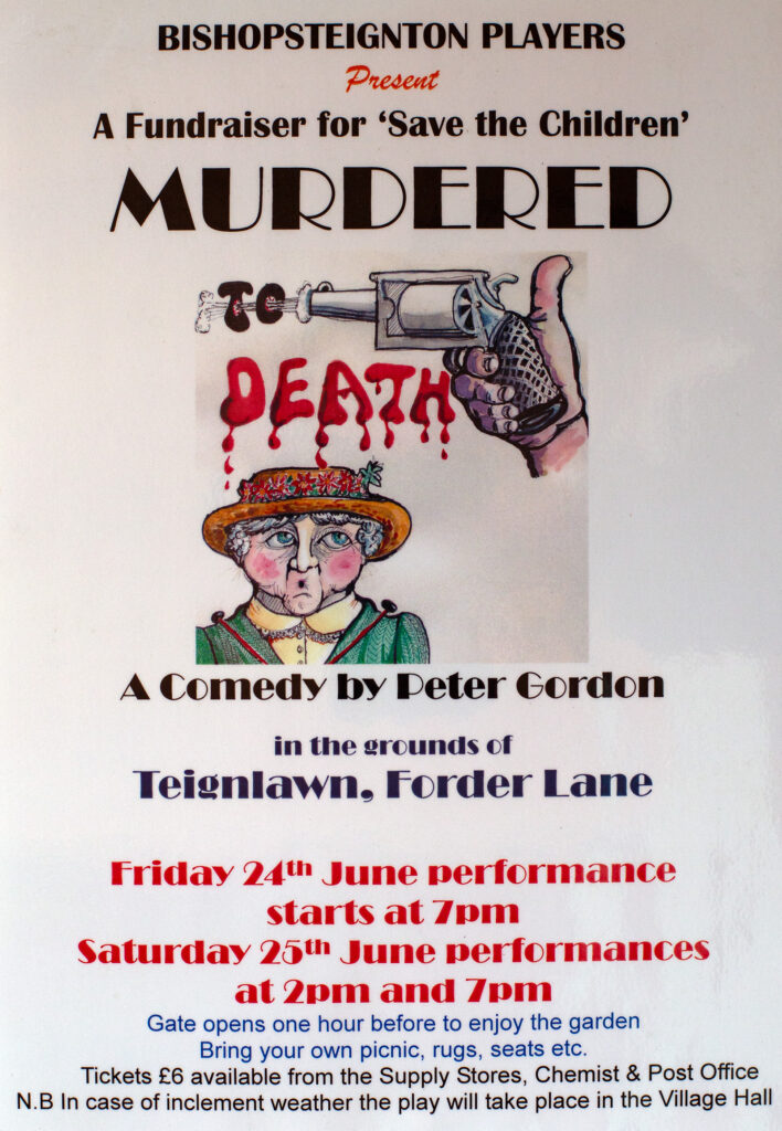 Printed Material for Bishopsteignton Players play 'Murdered to Death'